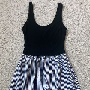 Black and White striped tank top dress